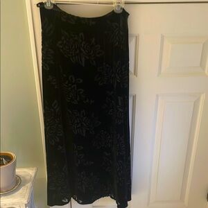 Gorgeous black cut velvet flared skirt